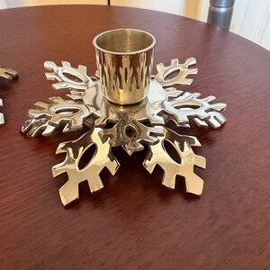 Silver Snowflake Candle Holder
